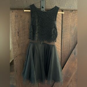 Black lace and tool dress. Size 1/2.